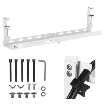 Maclean po stalu kabelių organizatorius, max. apkrova 5 kg, max. 728 mm, baltas, MC-103 W