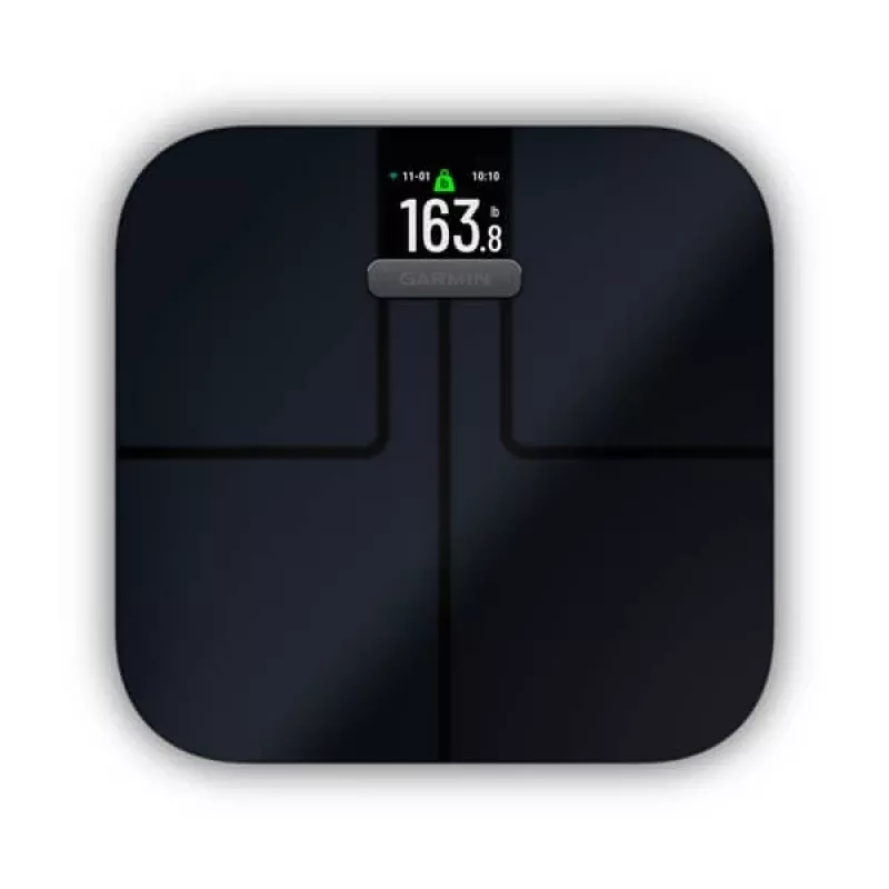 Elektrinės asmeninės svarstyklės GARMIN Index S2 juodos, max 181,4 kg, Wi‑Fi/Bluetooth, kūno sudėtis