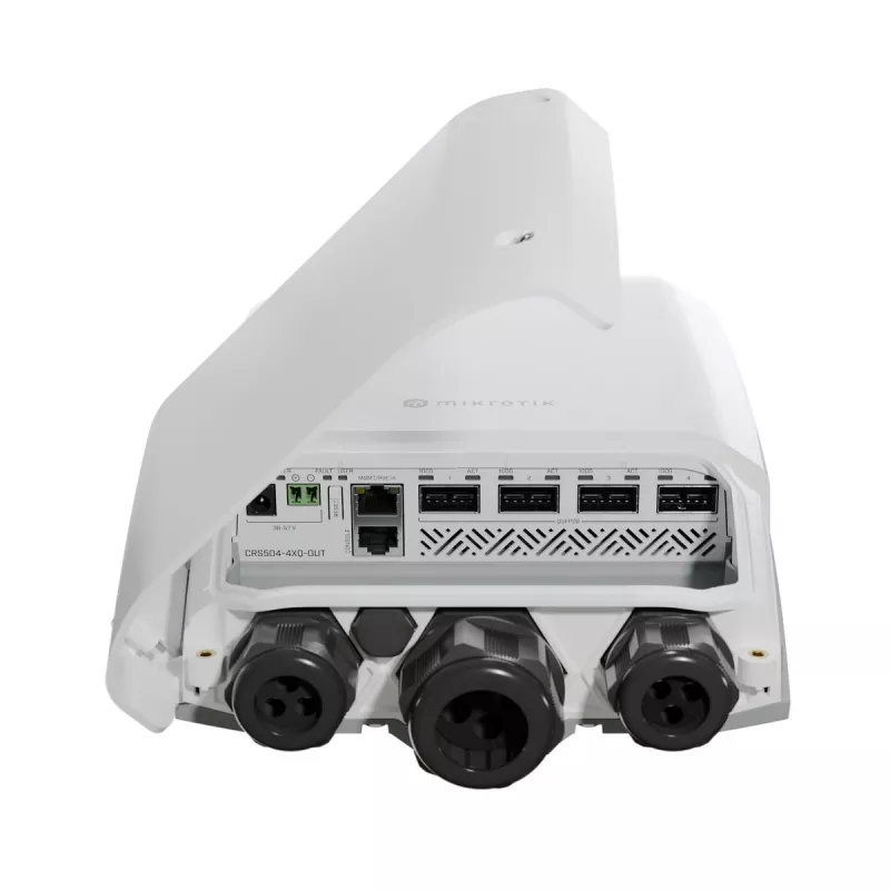 Mikrotik CRS504-4XQ-OUT valdomas L3 tinklo jungiklis Fast Ethernet (10/100) PoE 1U balta