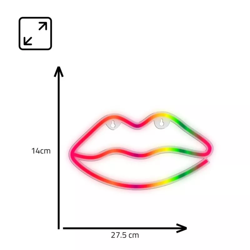 Neoninė lemputė MANTA SNL61RGB LIPS RGB spalvų kintanti dekoratyvinė iškaba
