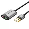 Vention USB išorinė garso plokštė 0,15 m pilkas metalas