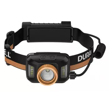 Priekinė lemputė Duracell DH1500R — juoda/oranžinė, įkraunamas laisvų rankų apšvietimas