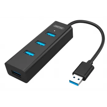 UNITEK Y-3089 USB 3.2 Gen 1 (3.1 Gen 1) Type-A 4 prievadų aktyvus šakotuvas 5000 Mbit/s Juodas