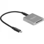DeLOCK 91006 SD kortelių skaitytuvas, pilkas, USB Type-C, 10000 Mbit/s