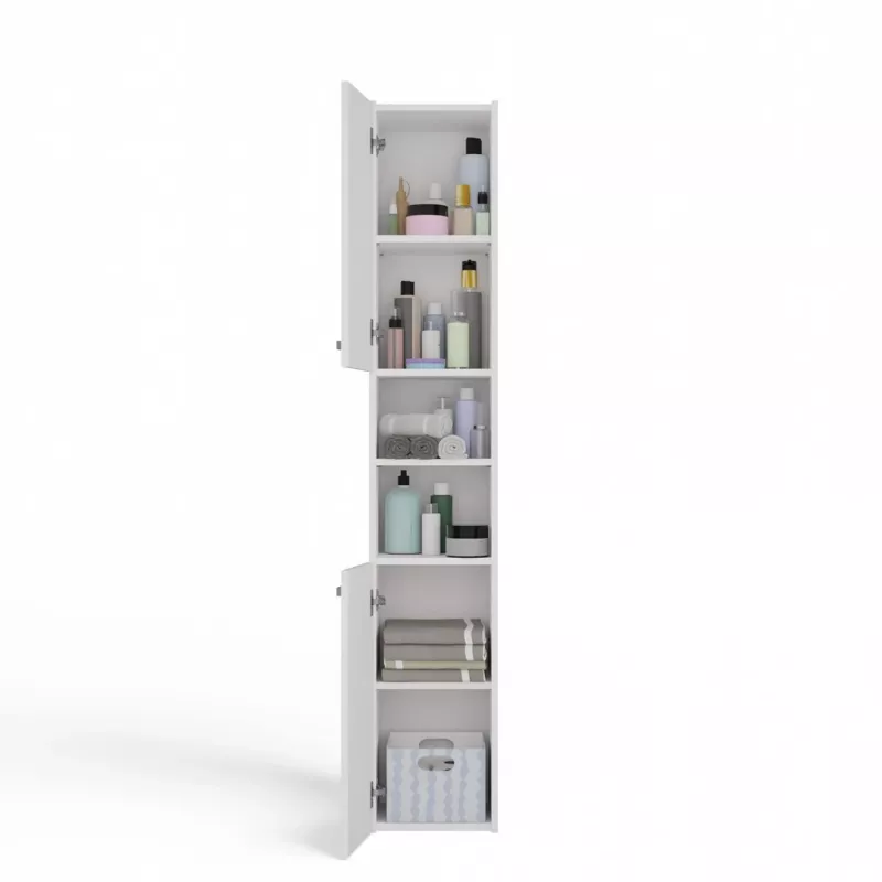 Topeshop S30 baltas vonios kambario spintelė Baltas