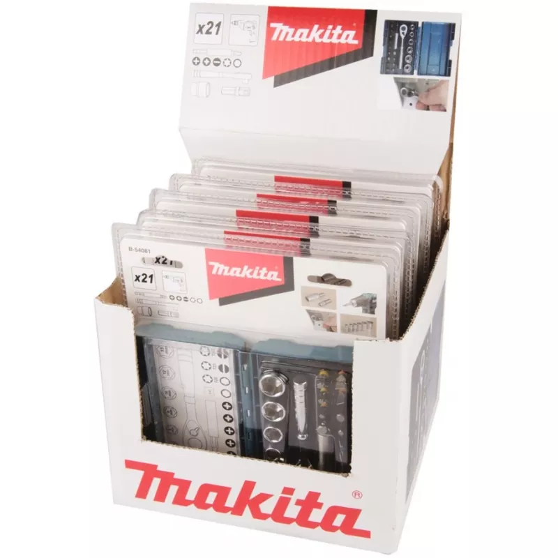 Makita atsuktuvo antgalių ir reketo rinkinys, 21 vnt. (B-54081)