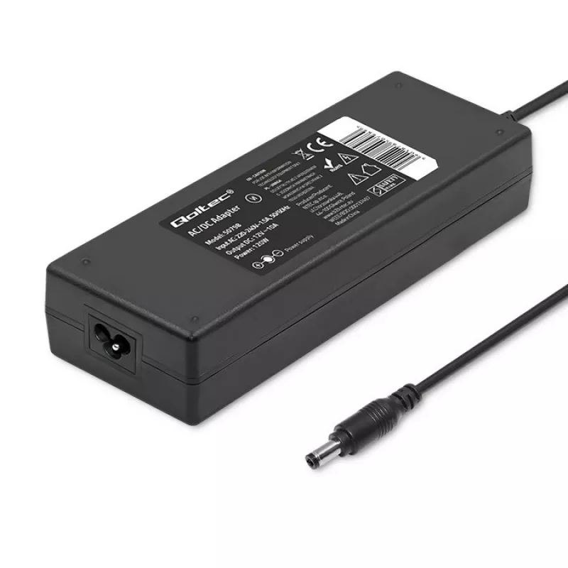 Qoltec 120W stalinis maitinimo šaltinis | 12V | 10A | 5,5*2,5 | su maitinimo laidu