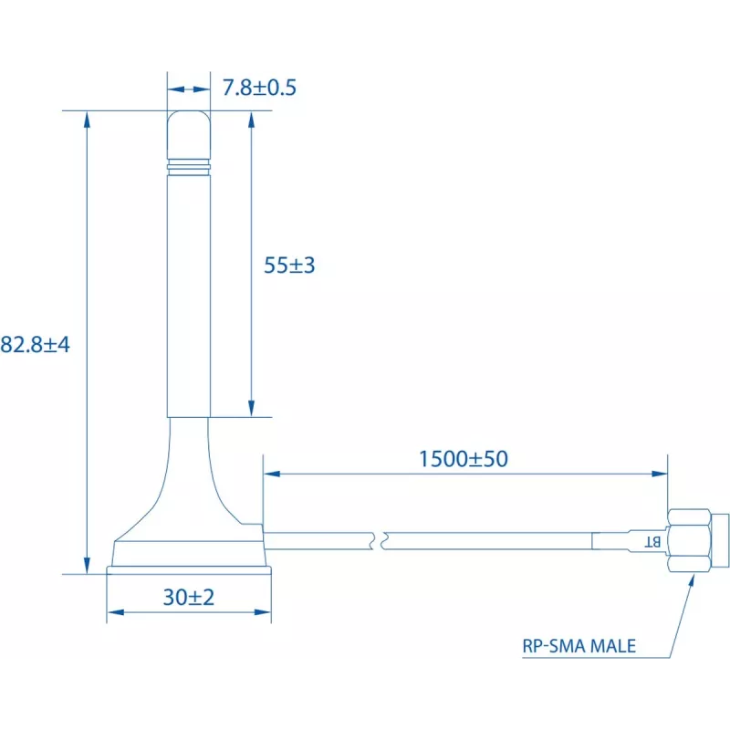 Antena Teltonika PR1KRT25 2,5 dBi RP-SMA 2,4–2,5 GHz