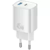 USAMS CC290 T66 45W GaN USB-A + USB-C kroviklis