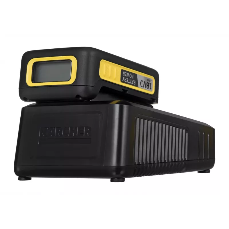 Akumuliatoriaus ir įkroviklio rinkinys Karcher Power 18 V 2,5 Ah, 1 akumuliatorius, 1 įkroviklis, geltona