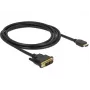 DeLOCK vaizdo kabelis Single Link HDMI / DVI – DVI-D (kištukas) į HDMI (kištukas) – 2 m – triguba izoliacija – juodas – varžteliai
