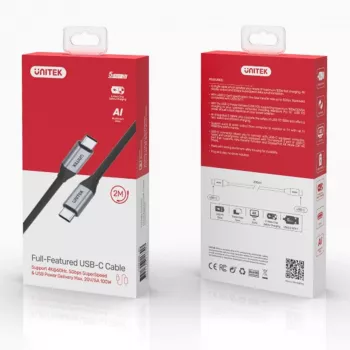 UNITEK C14091ABK USB-C laidas USB 3.2 Gen 2 2m juodas