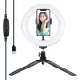 Tripod stovas su 20 cm LED žiedu Puluz PKT3073B vlogams