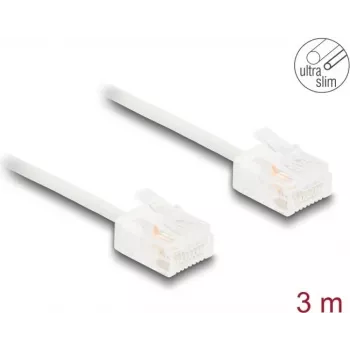 DeLOCK RJ45 Cat.6 UTP Ultra Slim 3m baltas tinklo kabelis
