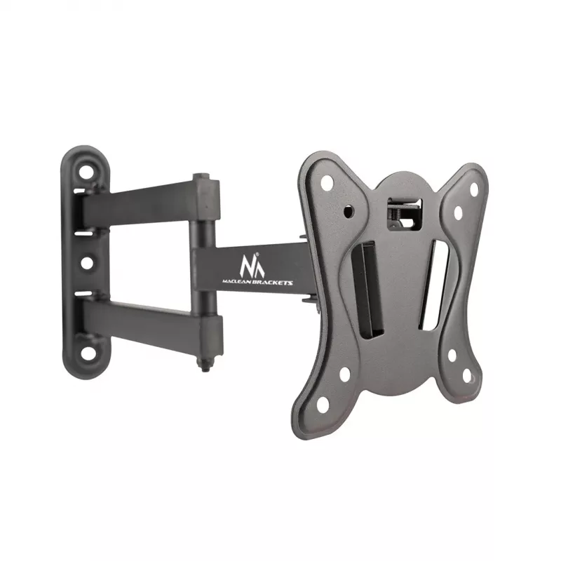 Maclean MC-417 pilno judesio TV monitoriaus laikiklis 13-32 colių, 30 kg max, VESA 100x100, juodas milteliniu būdu dažytas, reguliuojamas atstumas nuo sienos, sukamas, pasukamas