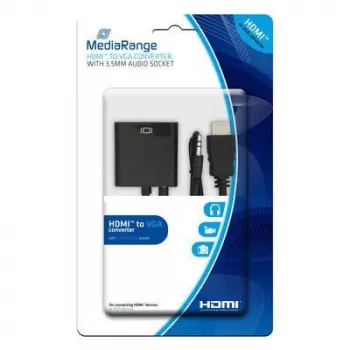 Kabelio adapteris HDMI į VGA (D-Sub) + 3,5 mm MediaRange MRCS167
