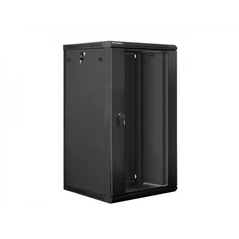 Lanberg sieninis montavimo stovo spintos korpusas 19'' 22U 600x600mm juodas (stiklinės durys)