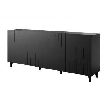BARI komoda 200x42x82 juodas matinis