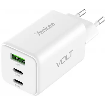 YENKEE YAC G65 WH VOLT USB C 65W 3A Power Deli