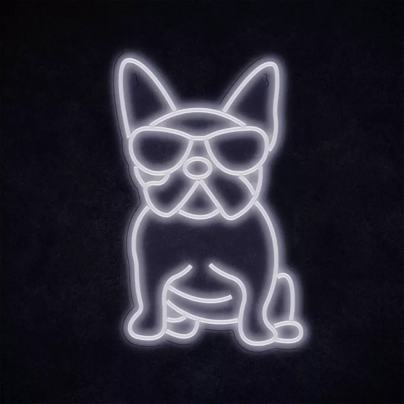 Neoninė šviesa MANTA Manta SNL66WH French Bulldog White – dekoratyvinis LED neoninis švyturys prancūzų buldogo siluetu