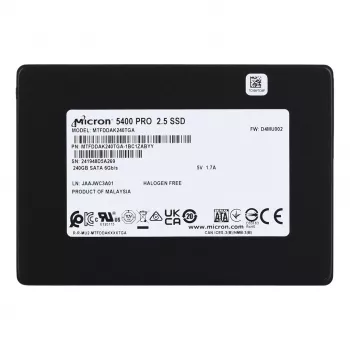 2,5 colio SATA III SSD Micron 5400 PRO 240 GB — 3D TLC NAND, 6 Gbit/s, 7 mm