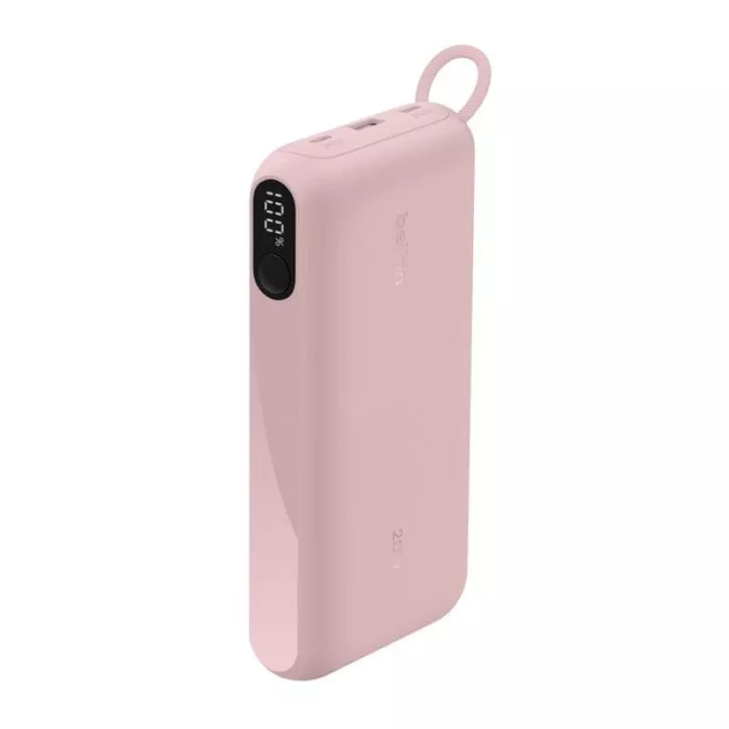 Power bank Belkin BPB028HQPK 20000 mAh – 2× USB-C, 1× USB-A, rožinė