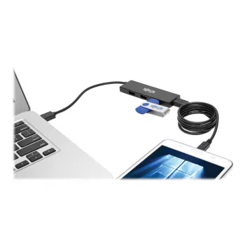 4 prievadų itin plonas nešiojamas USB 3.0 SuperSpeed šakotuvas U360-004-SLIM