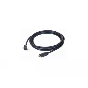 HDMI v2.0 laidas, 90 laipsnių kištukas (vyriškas) į tiesų vyrišką, 19 kontaktų su auksavimu, 1,8 m, urmu