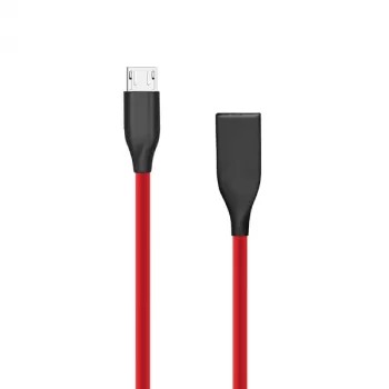 Silicone laidas USB-Micro USB (raudonas, 2m)