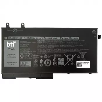 BTI baterija, skirta Dell Latitude 5420 Ruged, 11,4 V, 51 Wh (3 elementai), juoda