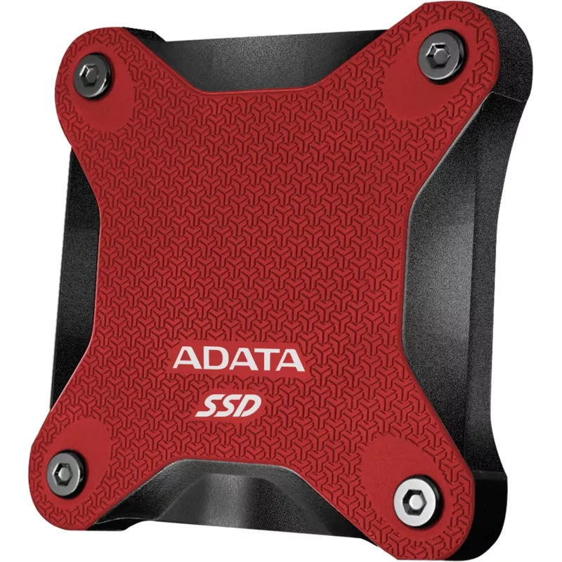 Išorinis SSD ADATA SD620 1 TB, nešiojamas USB 3.2 Gen 2 (Micro-USB B), skaitymas 520 MB/s, rašymas 460 MB/s, atsparus smūgiams, raudonas