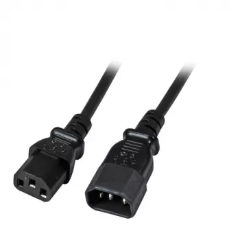 EFB-Elektronik IEC maitinimo ilginimo kabelis C14 180° - C13 180°, juodas, 1,0 m, 3 x 0,75 mm²