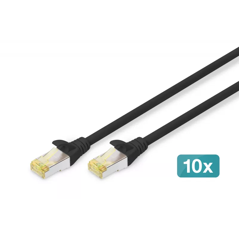 Tinklo kabelis Digitus CAT 6A S/FTP RJ-45 0,25 m Juodas