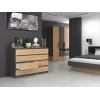 Komoda Top e shop M8 140 ANT/ART — 8 stalčių, Antracitas/Ąžuolas, 1380×400×970 mm, Medienos drožlių plokštė