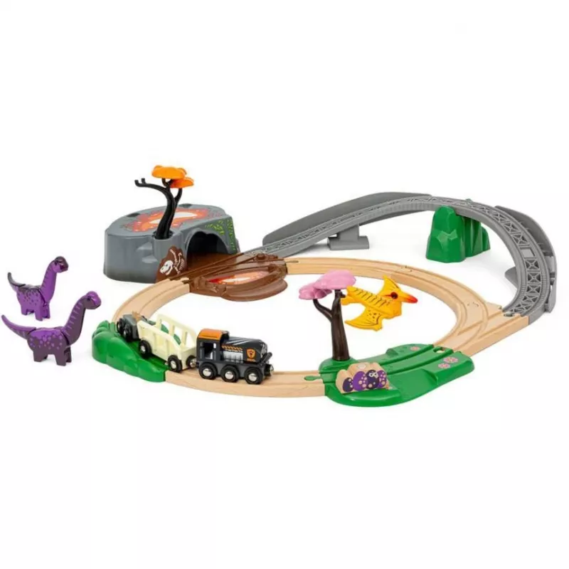 BRIO World Dinozaurų nuotykių rinkinys, traukinukas