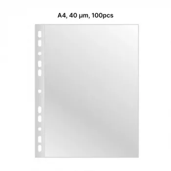 AD Class Perforuoti vokai A4 skaidrūs 40 mikronų, pakuotė 100 vnt.