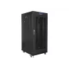 Spintos stovas 19 inch 27U 600x800 mm, perforuotos durelės su LCD ekranu (plokščias paketas)