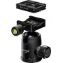 Walimex Mantona Fortress Kugelkopf 34 mm bis 10 kg, Stativkopf mit 360° Panorama-Funktion & 3 Wasserwaagen, inkl. Schnellwechselplatte und Friktionswe