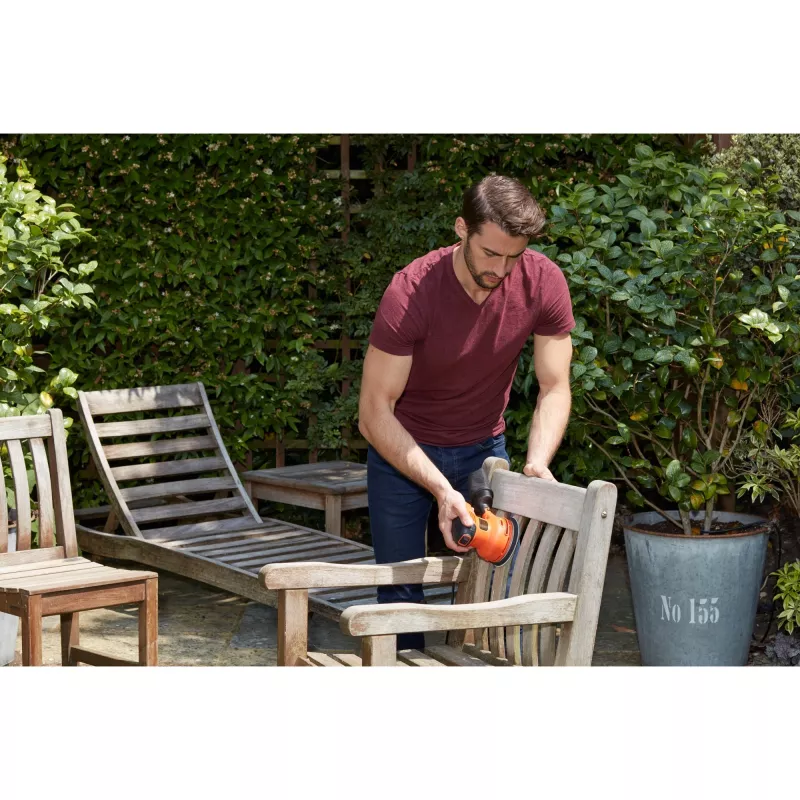 Juostinis šlifuoklis Black & Decker BEW210 14000 aps./min juodas, oranžinis