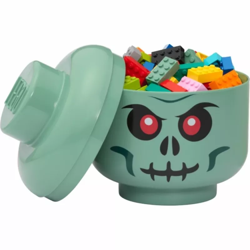 Laikymo dėžė Room Copenhagen LEGO Galvos Skeletas maža, žalia/juoda