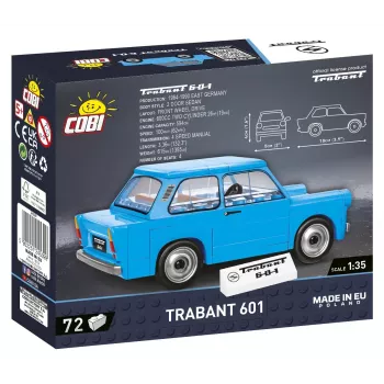 Konstruktorius Cobi Trabant 601 – 72 detalės, miniatiūrinio automobilio modelio rinkinys