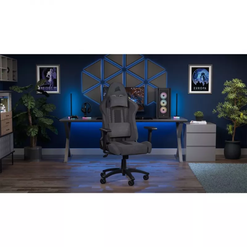 Kėdė CORSAIR TC100 RELAXED Gaming (audinys, pilka/juoda)