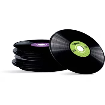 EMTEC Vinyl Look - 10 vnt. CD-R - 700 MB (80 min) 52x - mėlyna, geltona, alyvinė, žalia, rožinė - plonas jewel dėklas