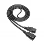 Akyga AK-UP-06 serverio maitinimo kabelis IEC C14–C15, 1,8 m, juodas