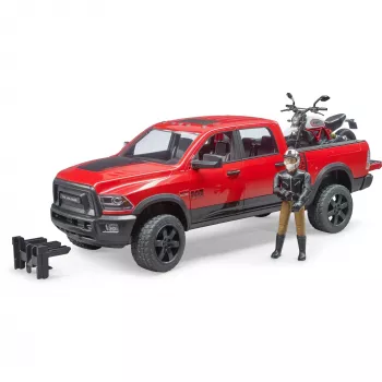 Dodge RAM 2500 Power Wagon su priekaba ir motociklu Ducati 02502 BRUDER
