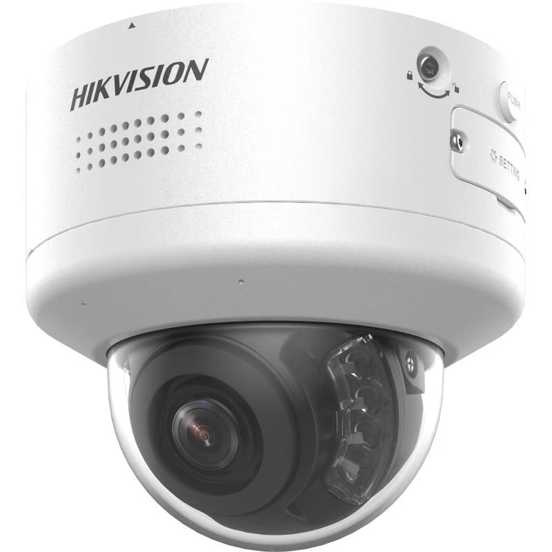 Dome IP stebėjimo kamera Hikvision DS-2CD2787G2H-LIPTRZS2U/SL — 8MP 3840×2160, motorizuotas 2.8–12 mm objektyvas, vidaus/lauko, lubų/sienos montavimas, balta