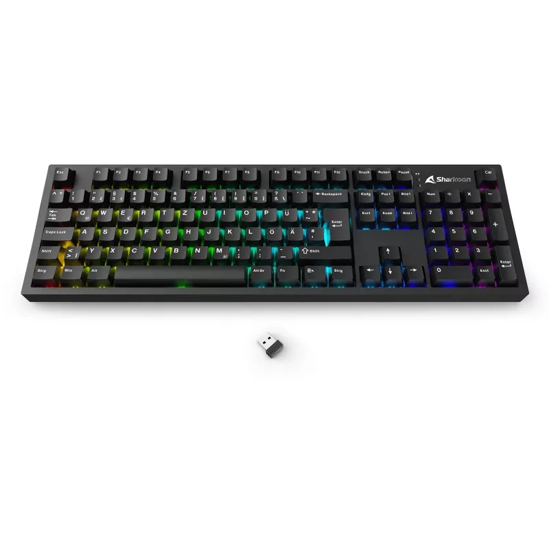 Mechaninė klaviatūra Sharkoon OfficePal KB70W — linijiniai jungikliai, tenkeyless išdėstymas