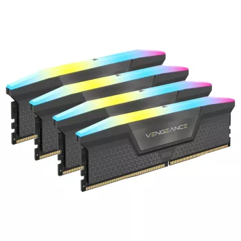 Corsair Vengeance RGB 64 GB (4x 16 GB) DDR5-6000 MHz Quad-Kit, juodos spalvos, CMH64GX5M4B6000C36