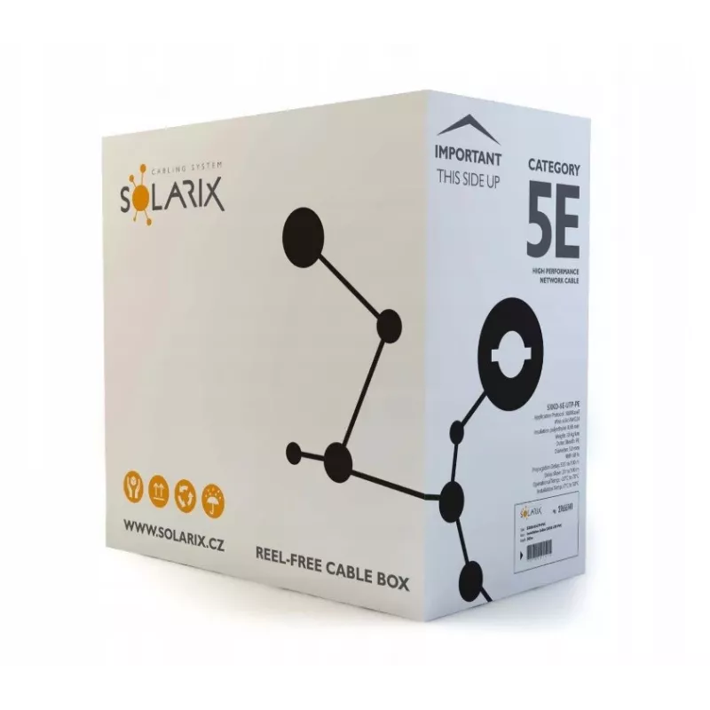 Tinklo kabelis Solarix SXKD-5E-UTP-PE UTP CAT5E 305 m juodas