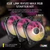 Corsair iCUE LINK RX120 MAX ARGB 120 mm korpuso ventiliatoriai 3 vnt. komplektas juodi